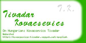 tivadar kovacsevics business card